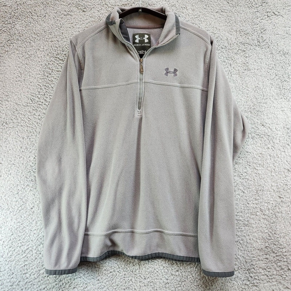 Under Armour 1/4 Zip Pullover Fleece Sweatshirt - Men's Size‎ Medium - Gray
